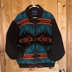 Pendleton Teal and Black Geometric Jacket